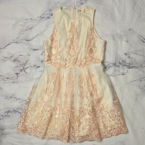 Altar'd State Ivory/Cream Embroidered Lace Dress